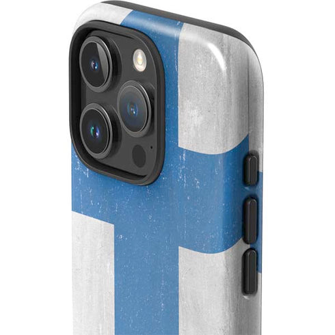 Finland Flag Distressed iPhone 16 Pro Max Impact Case